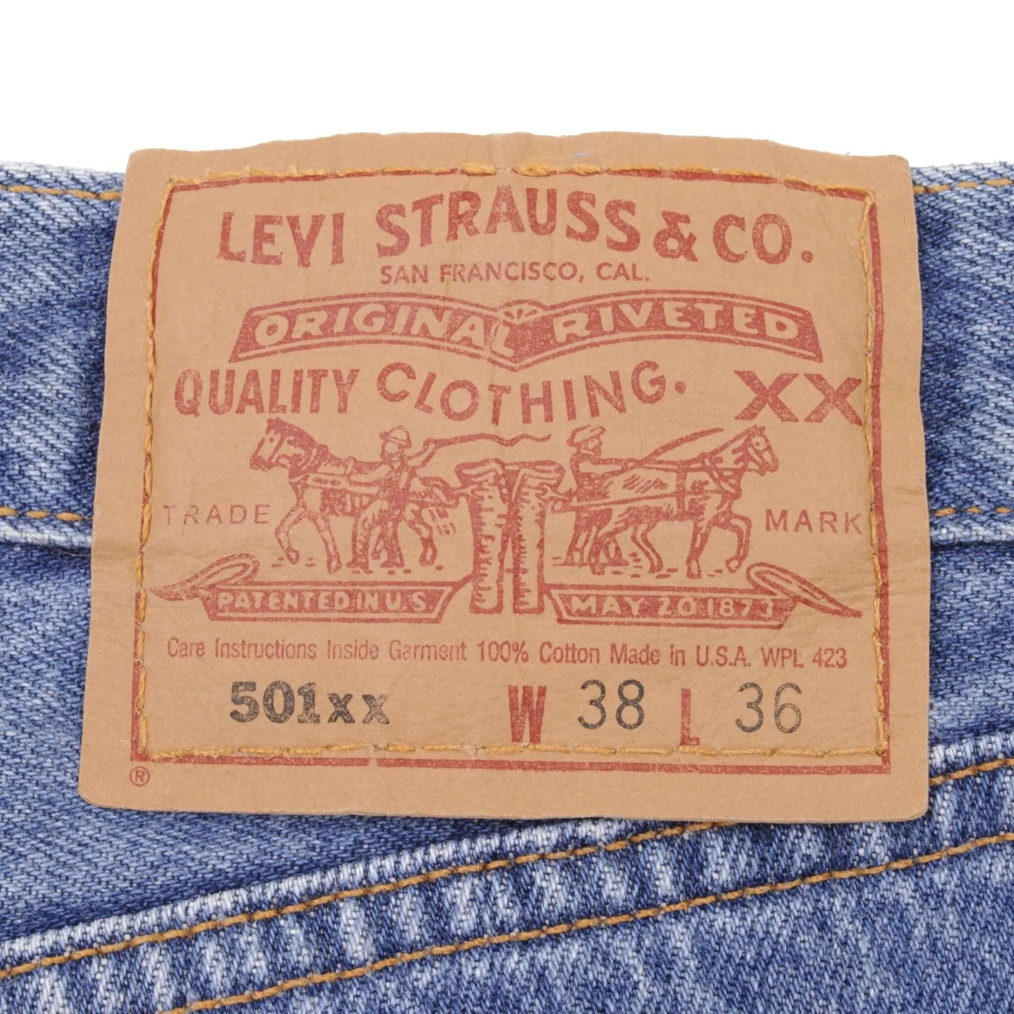 VINTAGE LEVIS 501 JEANS INDIGO 1990S SIZE W37 L34 MADE IN USA